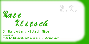 mate klitsch business card